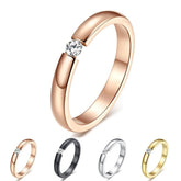 Engagement Ring For Women Stainless Steel Silver Gold Color Finger Girl Gift Us Size 5 6 7 8 9 10 - Sheseelady